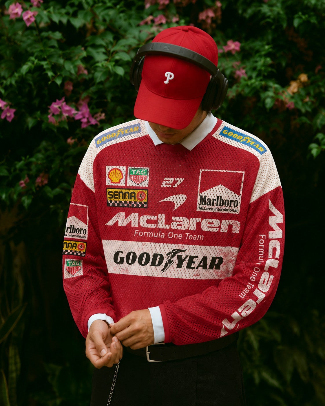 Rosso Grid Racing Mesh Top