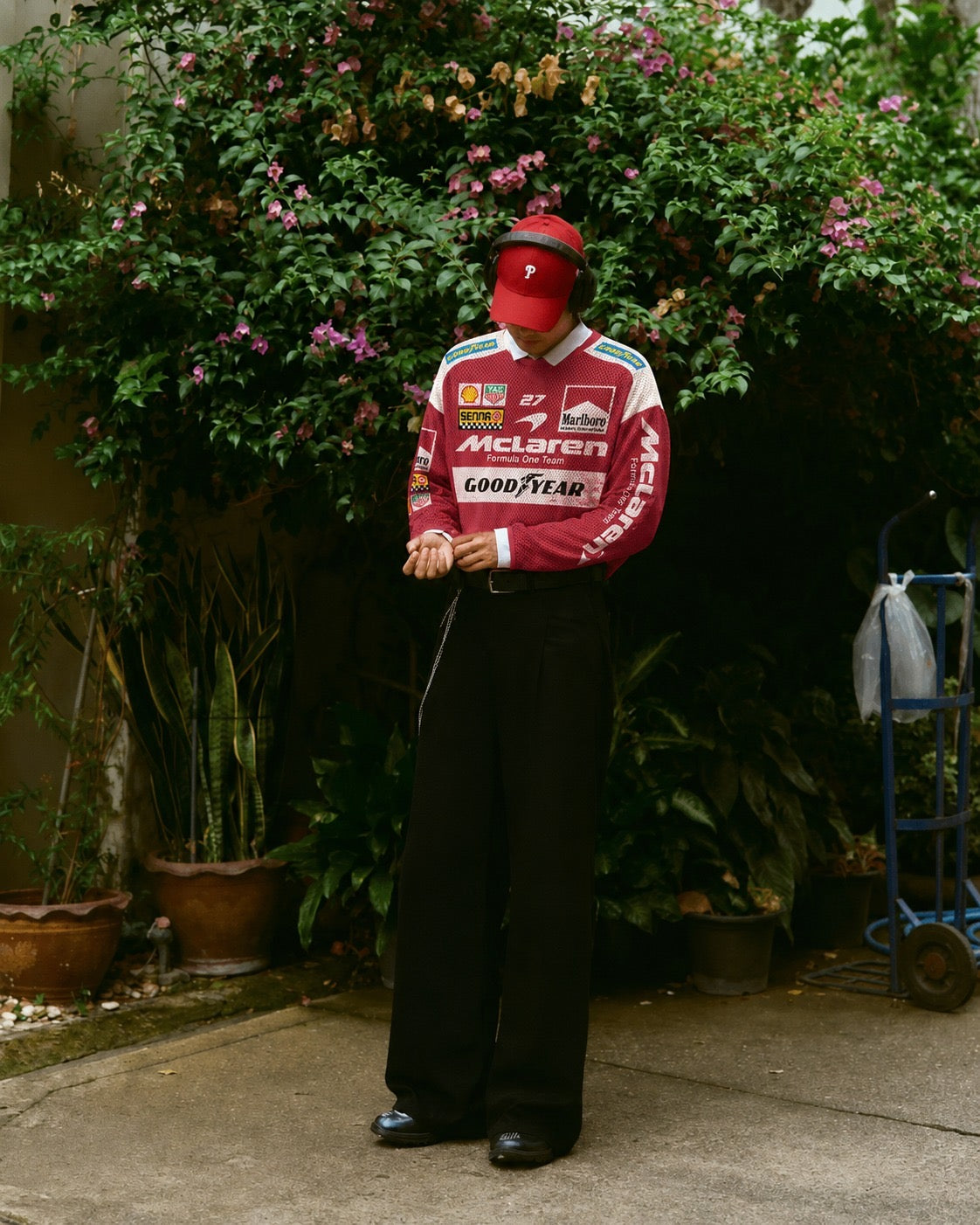 Rosso Grid Racing Mesh Top